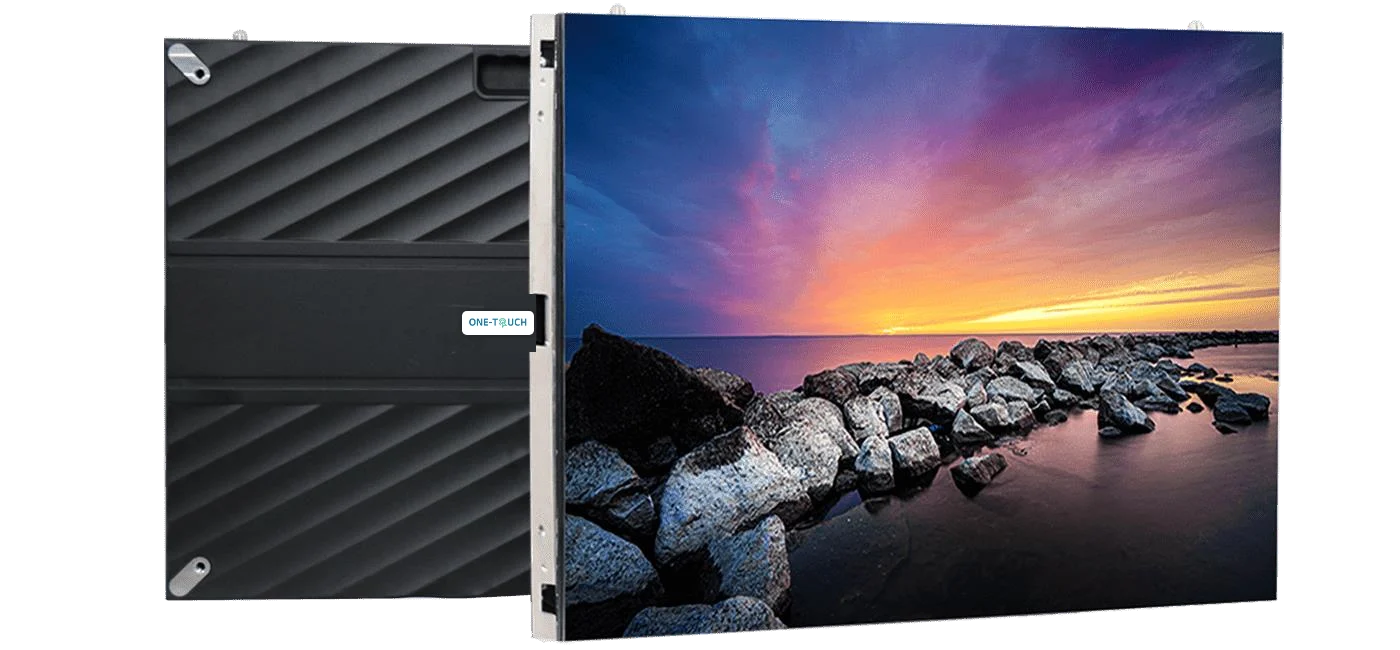 OneTouch Supreme Series LED cabinet: back with OneTouch badge and front LED display